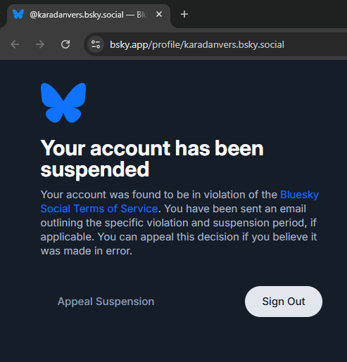 Account suspended notice