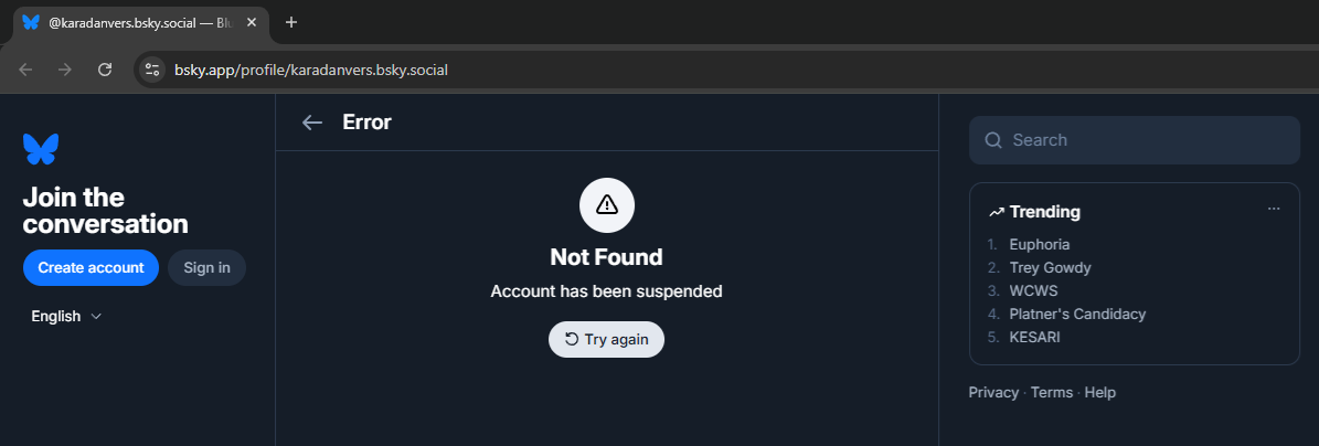 Account not found